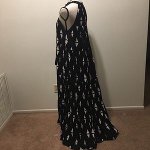 Black and white boho maxi dress
